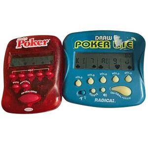 Radica Pocket Poker and Draw Poker Lite Electronic Handheld Games Lot